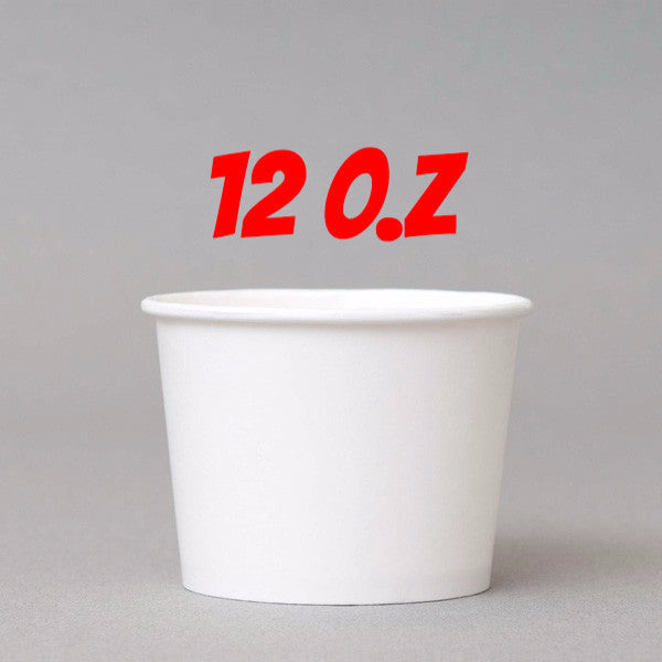 apo cup® Customizable 12oz Paper Yogurt Cup / Food Container - Plain White