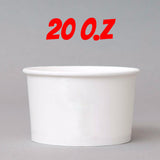 apo cup® Customizable 20oz Paper Yogurt Cup / Food Container - Plain White - CRS APO