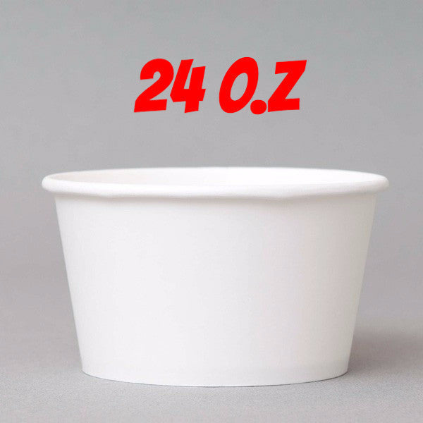 apo cup® Customizable 24oz Paper Yogurt Cup / Food Container - WHITE